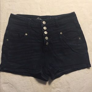Aeropostale Black High Waisted Button Fly Shorts